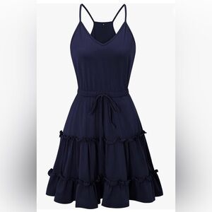 Newshows Women's Spaghetti Strap Casual Boho Ruffle Sundress,…